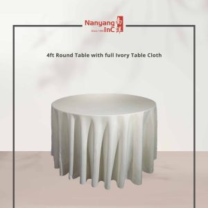 4ft Round Table with Full Length Table Cloth