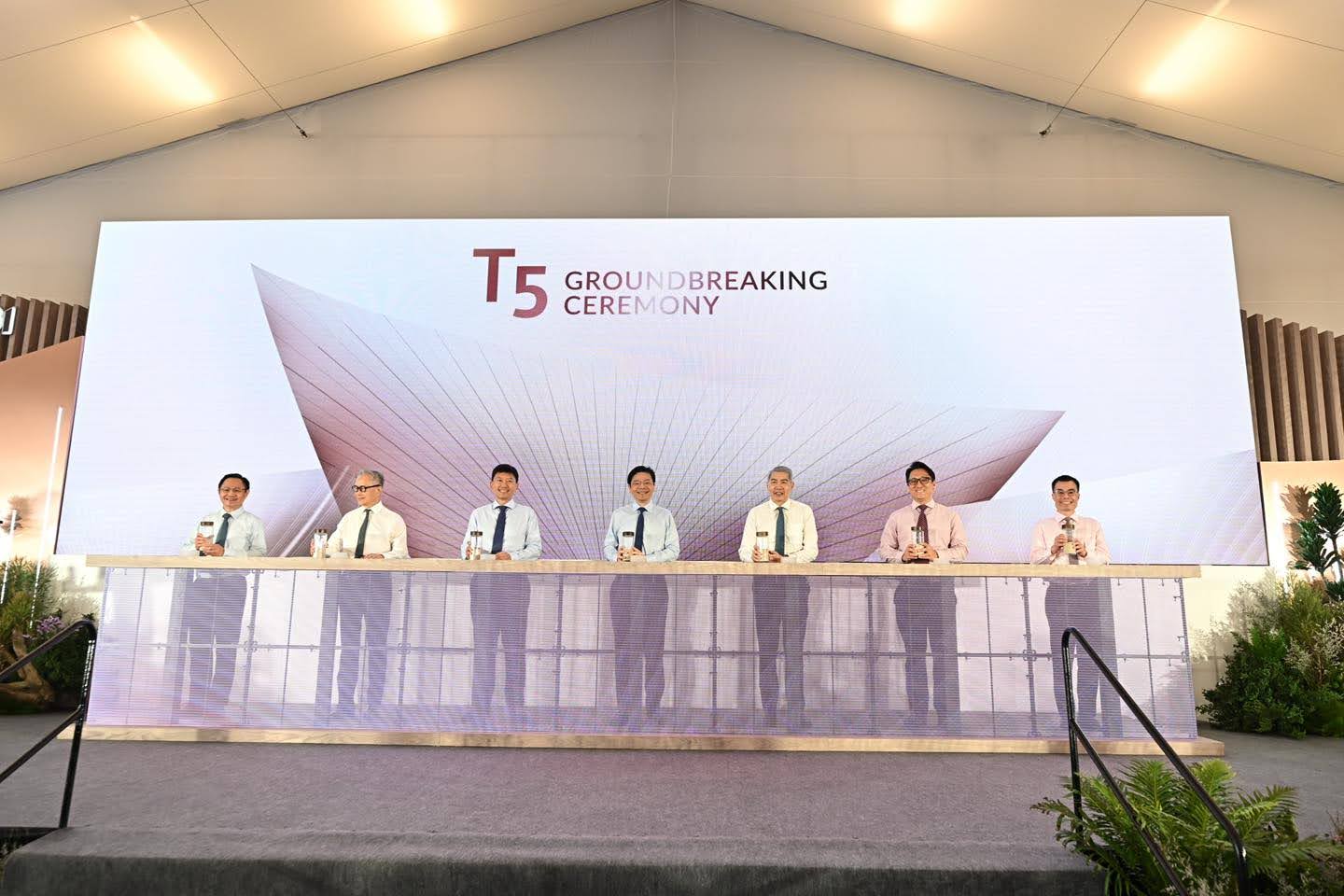 Changi Airport Terminal 5 groundbreaking ceremony held inside the marquee
