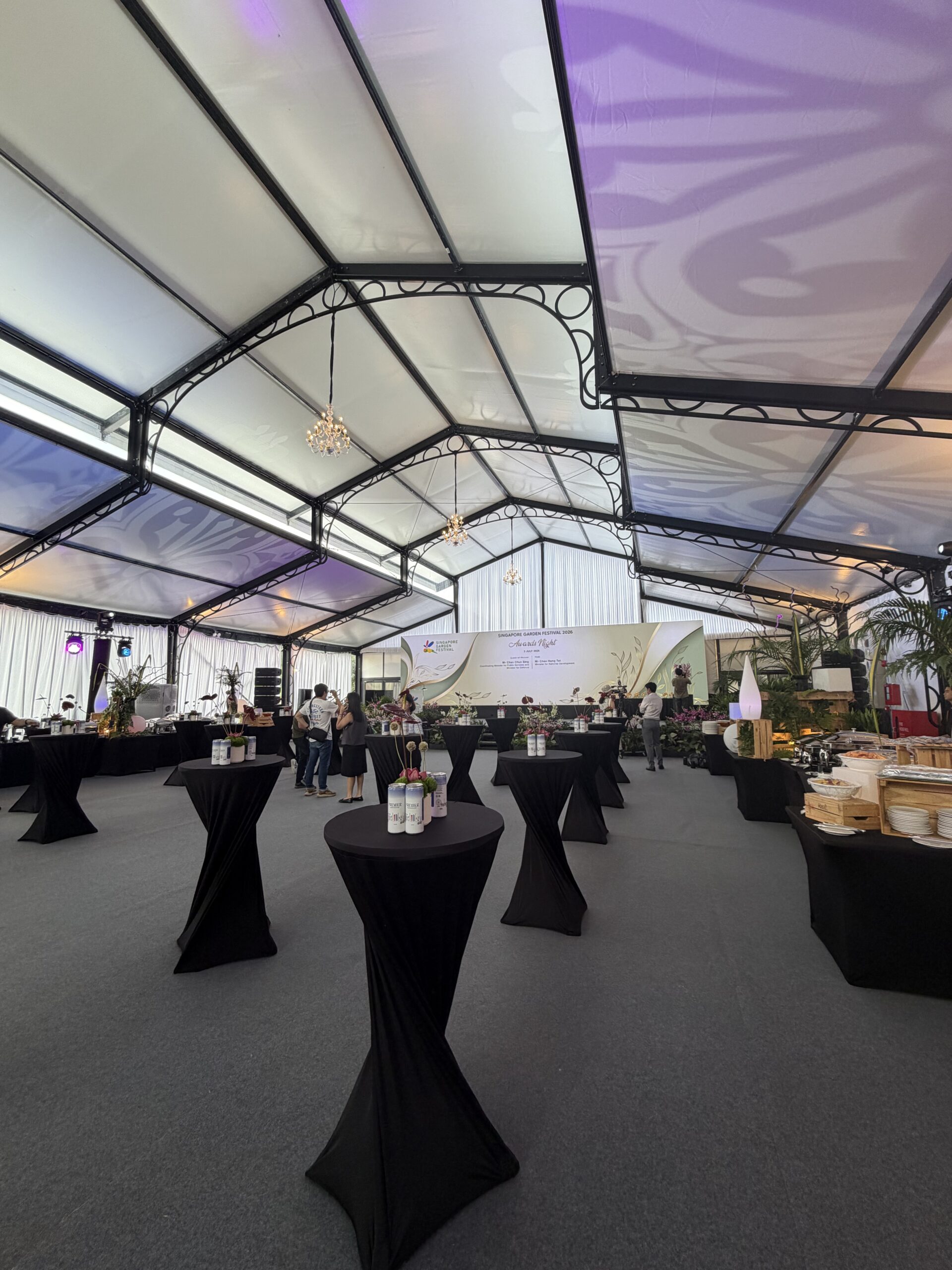 Pastoral Marquee reception interior at Singapore Garden Festival 2026